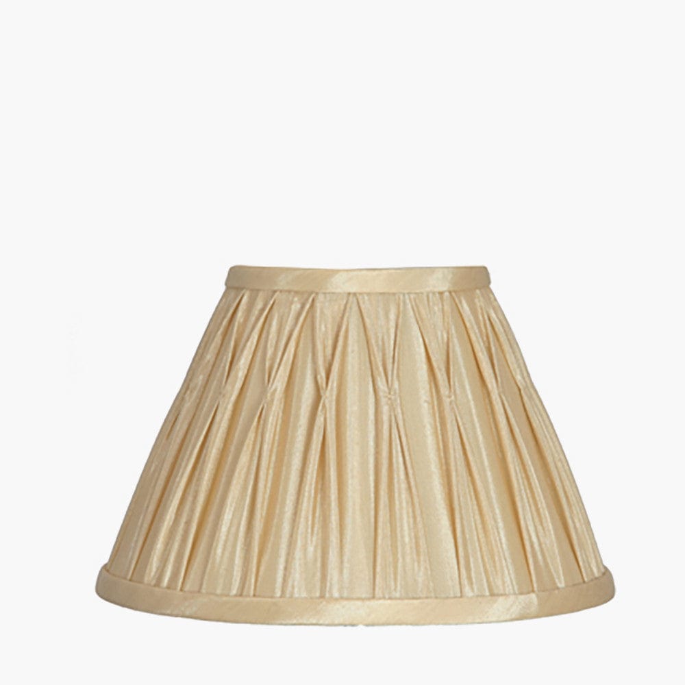 Pacific Lifestyle Lighting Garbo 50cm Gold Polysilk Pinch Pleat Shade House of Isabella UK