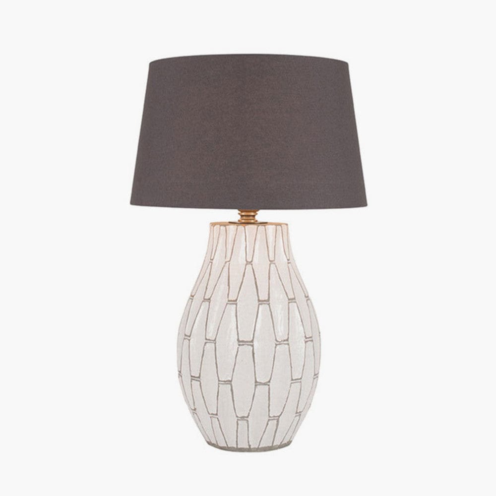 Pacific Lifestyle Lighting Gaudi White Stoneware Geometric Table Lamp - Base Only House of Isabella UK