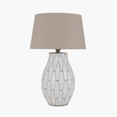 Pacific Lifestyle Lighting Gaudi White Stoneware Geometric Table Lamp - Base Only House of Isabella UK