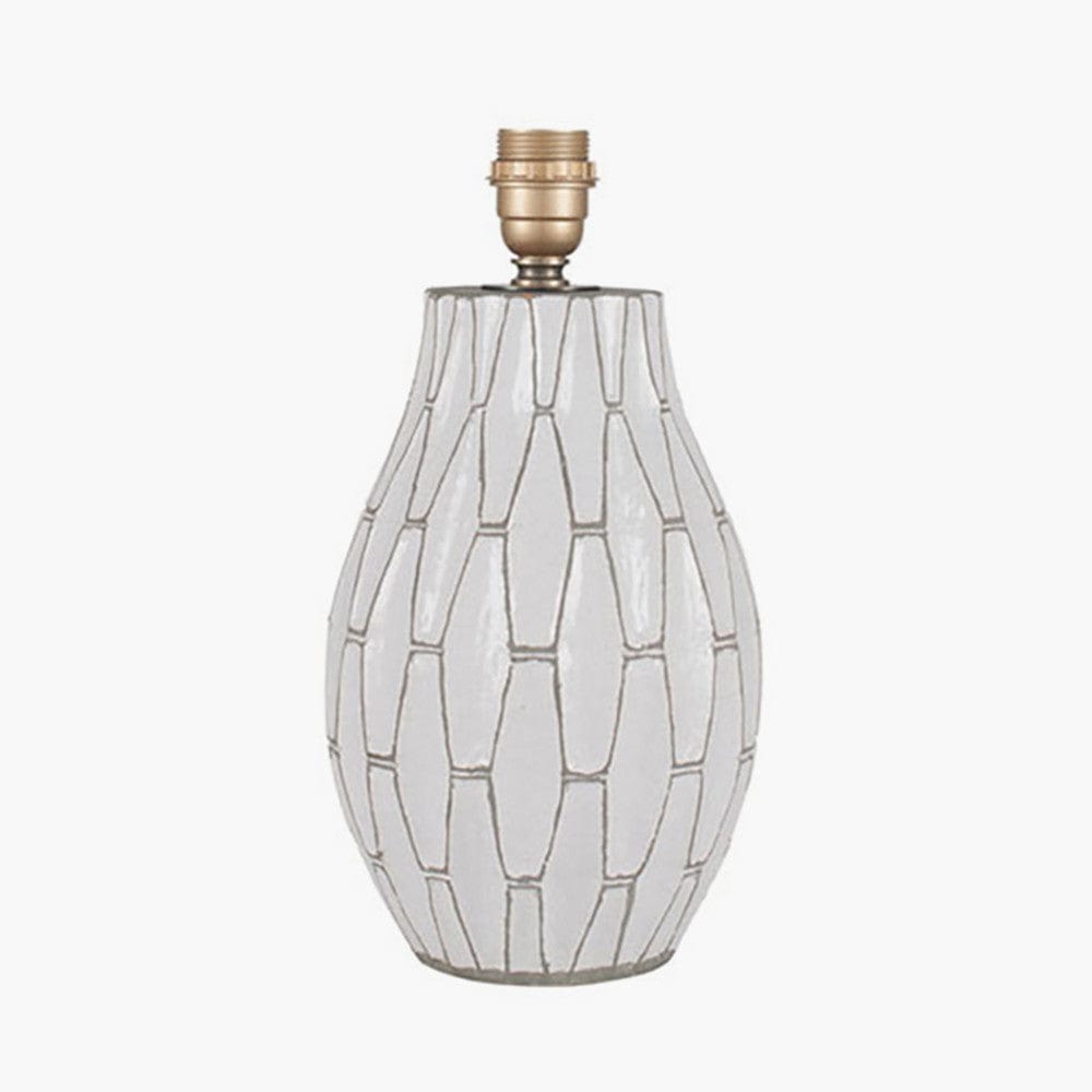 Pacific Lifestyle Lighting Gaudi White Stoneware Geometric Table Lamp - Base Only House of Isabella UK