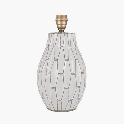 Pacific Lifestyle Lighting Gaudi White Stoneware Geometric Table Lamp - Base Only House of Isabella UK