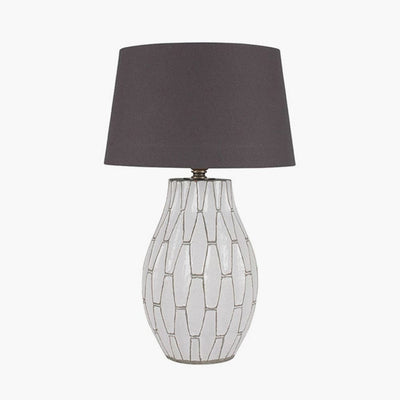 Pacific Lifestyle Lighting Gaudi White Stoneware Geometric Table Lamp - Base Only House of Isabella UK