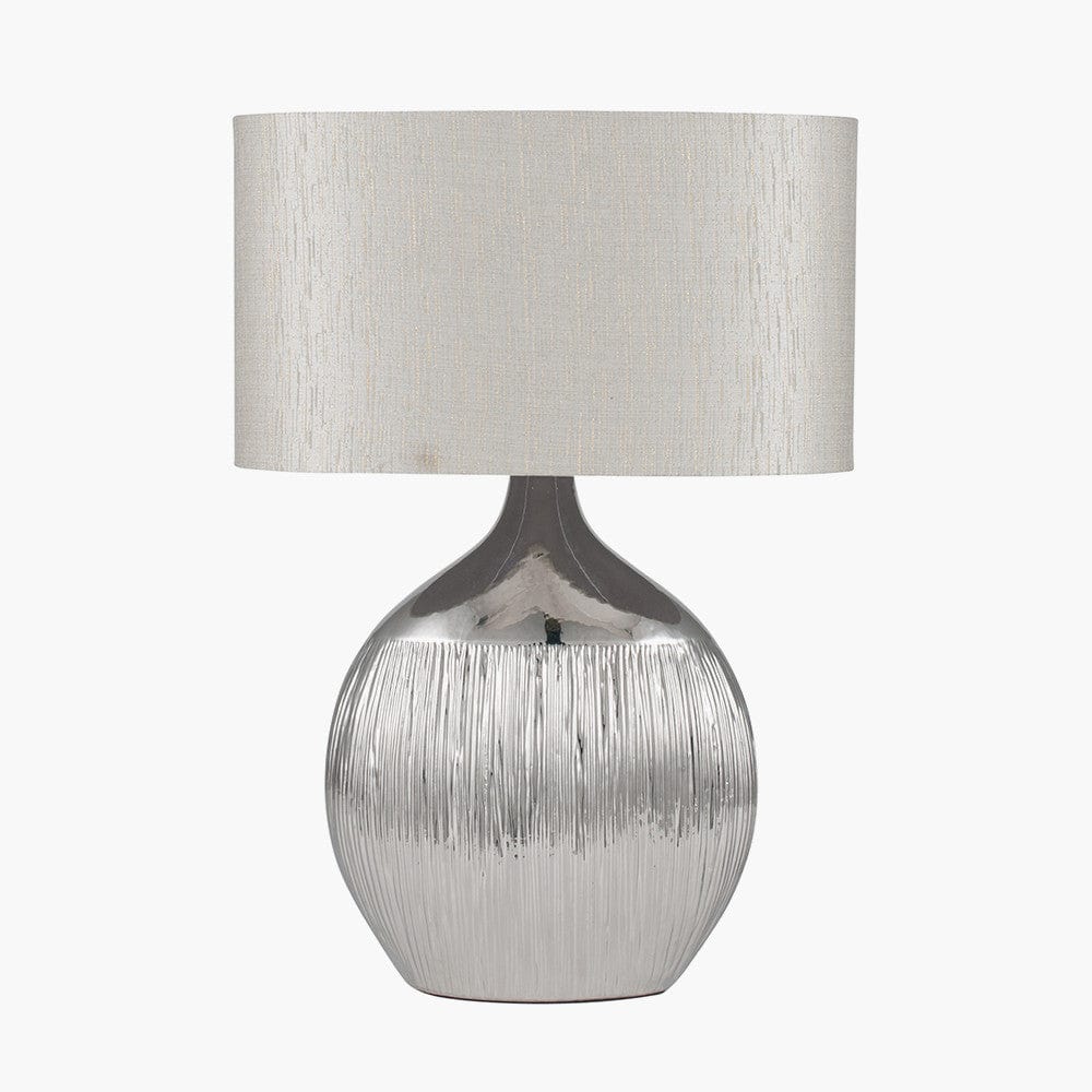 Gemini Silver Etched Ceramic Table Lamp.