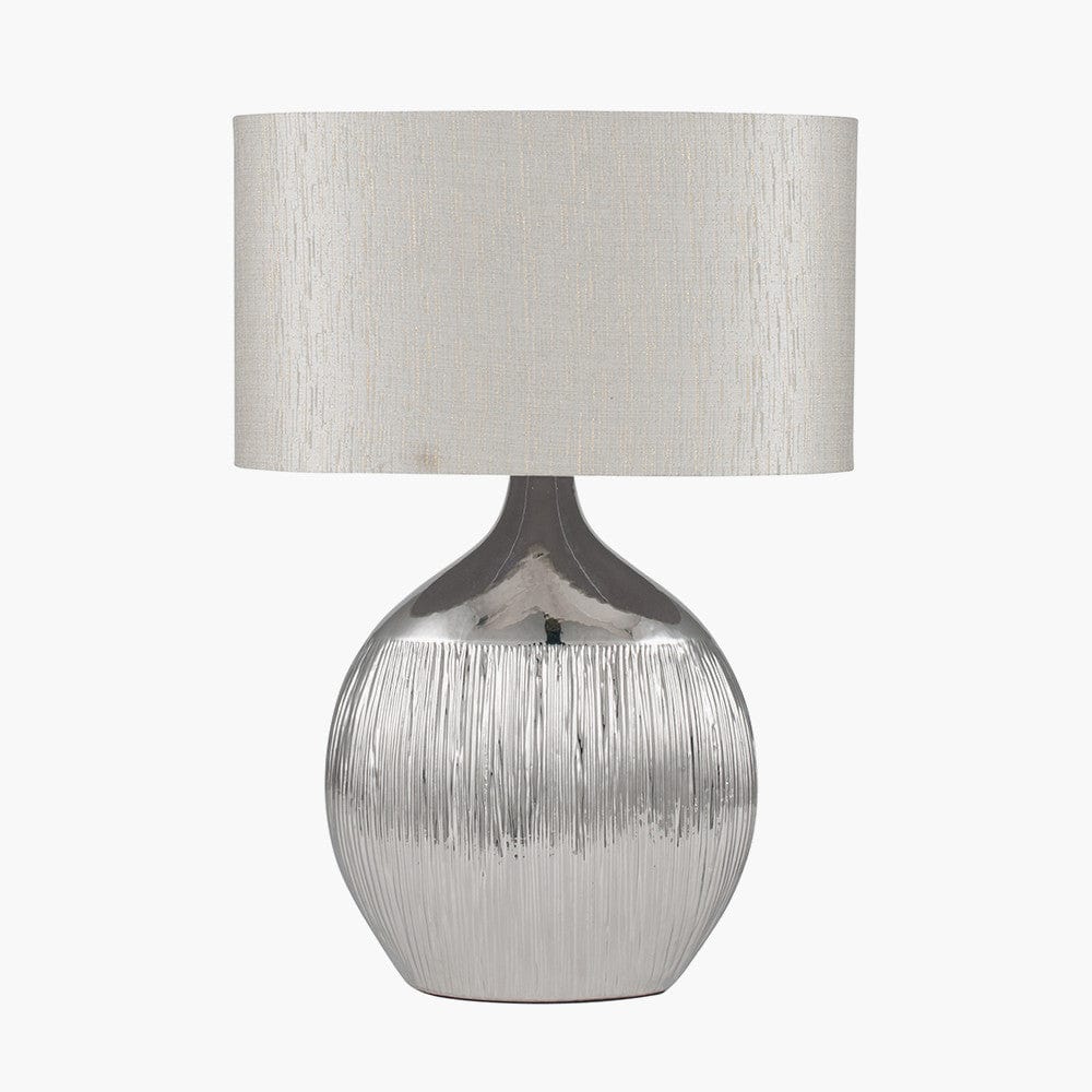 Pacific Lifestyle Lighting Gemini Silver Etched Ceramic Table Lamp House of Isabella UK