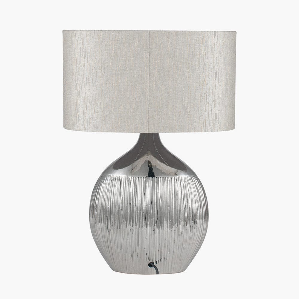 Gemini Silver Etched Ceramic Table Lamp.