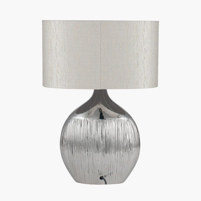 Pacific Lifestyle Lighting Gemini Silver Etched Ceramic Table Lamp House of Isabella UK