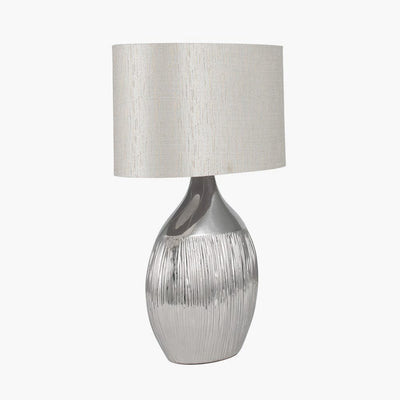 Pacific Lifestyle Lighting Gemini Silver Etched Ceramic Table Lamp House of Isabella UK