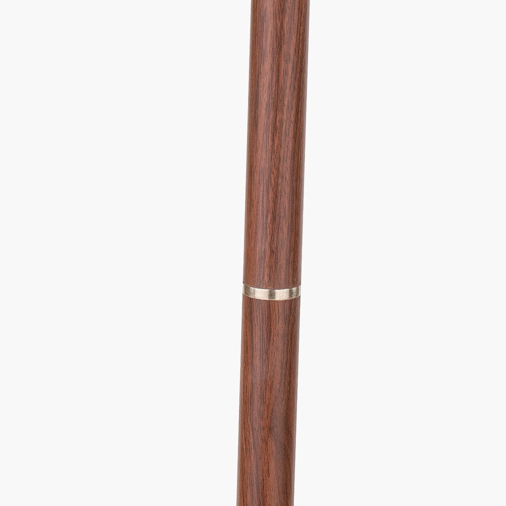 Gianni Brushed Silver and Wood Effect Floor Lamp.