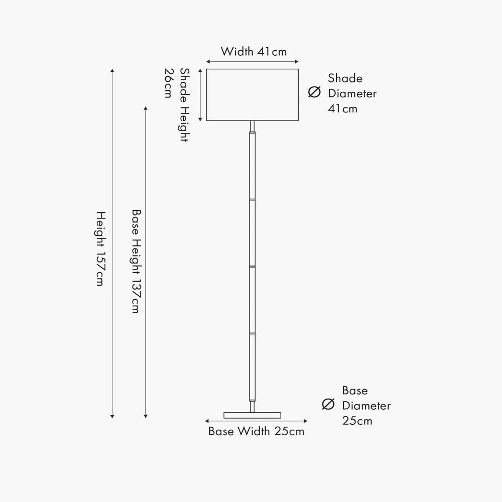 Gianni Brushed Silver and Wood Effect Floor Lamp.