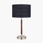 Gianni Brushed Silver and Wood Effect Table Lamp.