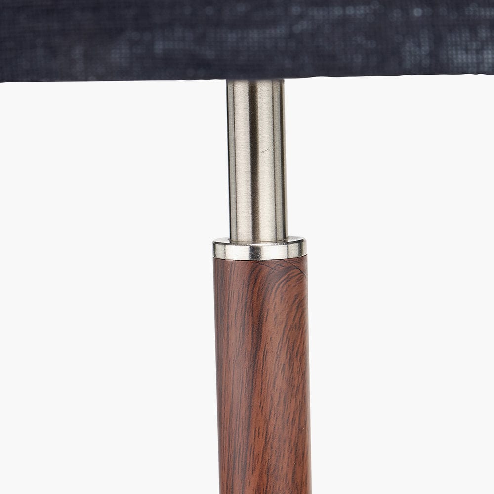 Gianni Brushed Silver and Wood Effect Table Lamp.