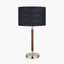 Gianni Brushed Silver and Wood Effect Table Lamp.