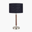 Gianni Brushed Silver and Wood Effect Table Lamp.