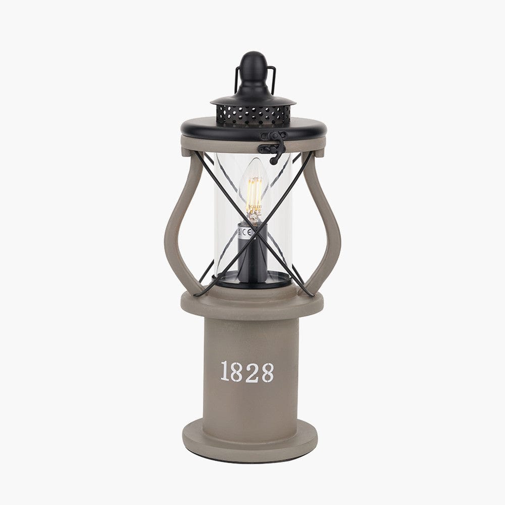 Gibson Antique Wood Lantern Table Lamp.