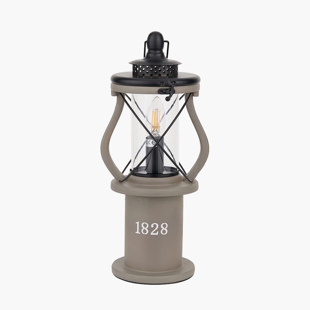 Gibson Antique Wood Lantern Table Lamp.