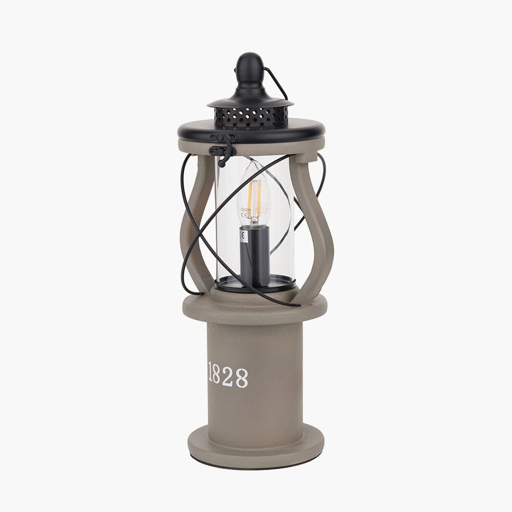 Gibson Antique Wood Lantern Table Lamp.