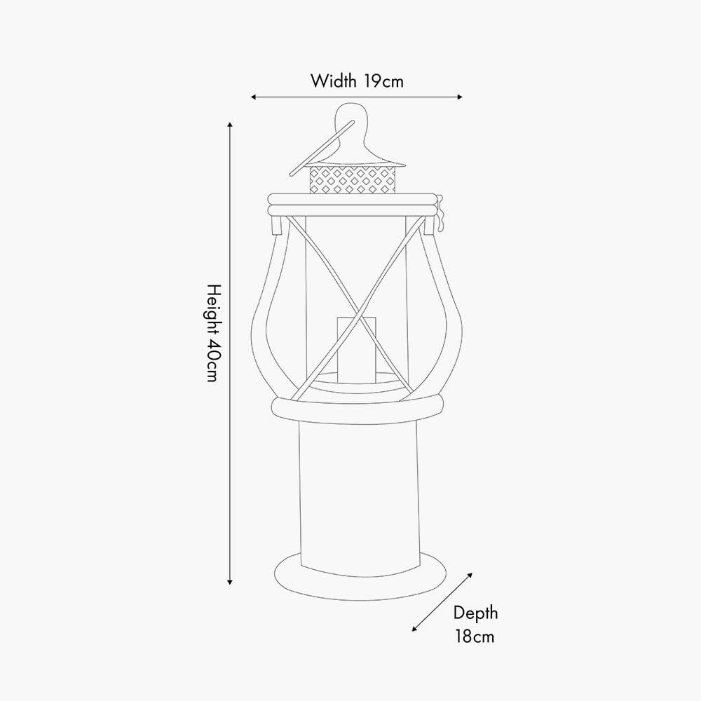 Pacific Lifestyle Lighting Gibson Black Wood Lantern Table Lamp House of Isabella UK