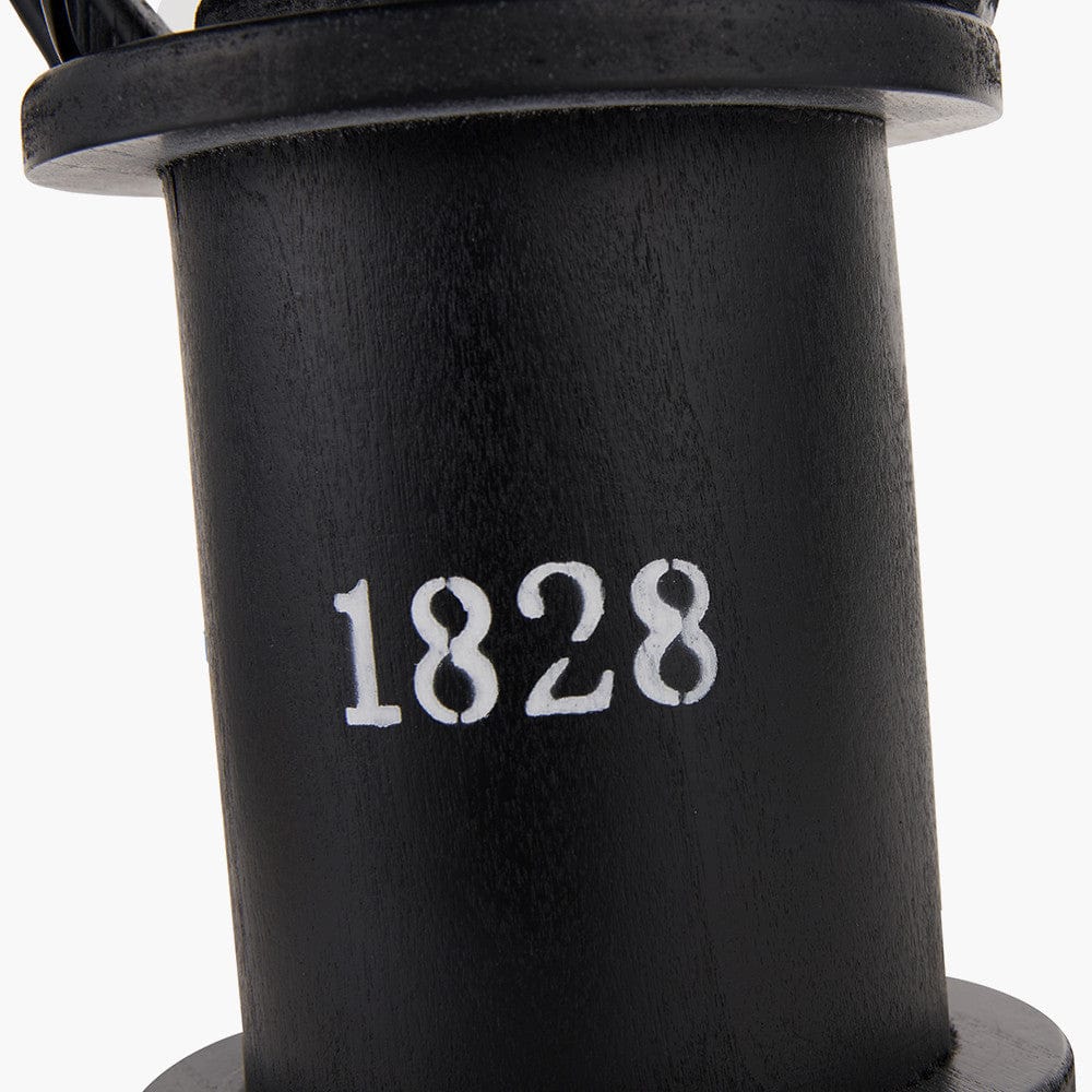 Pacific Lifestyle Lighting Gibson Black Wood Lantern Table Lamp House of Isabella UK