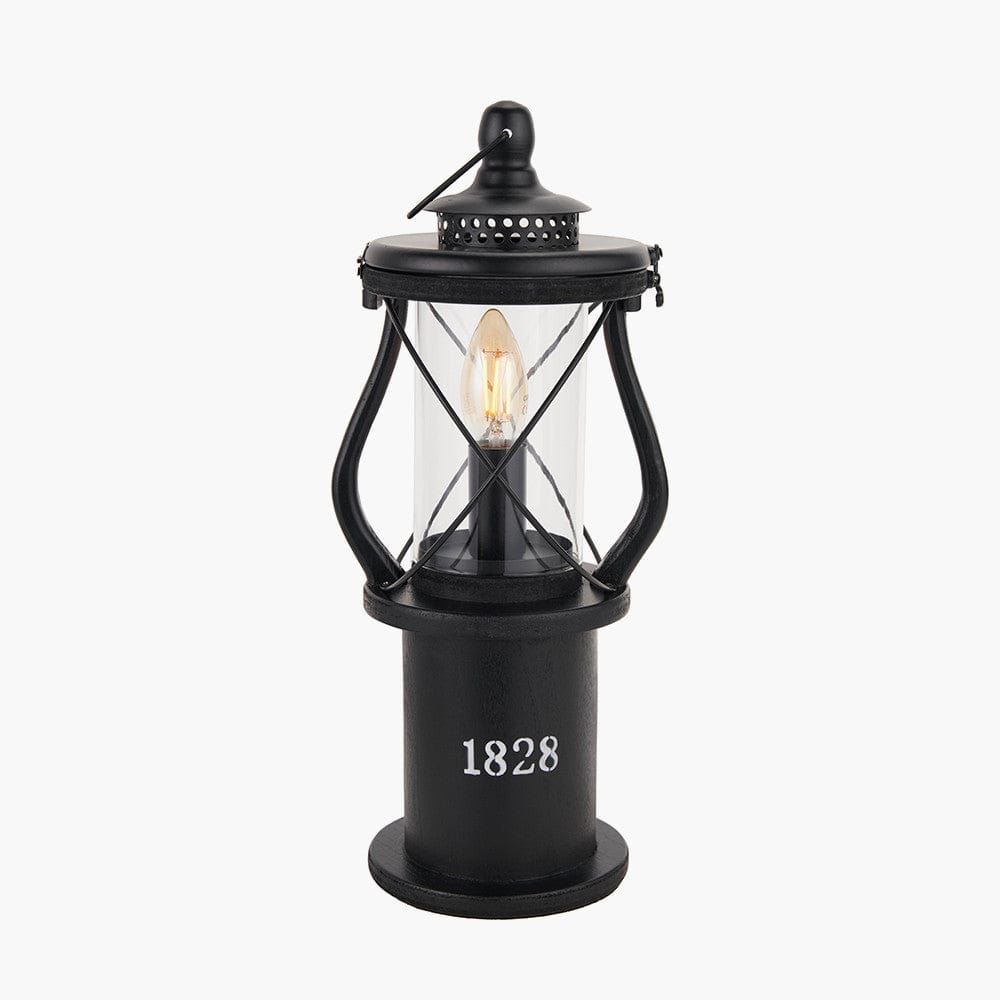Pacific Lifestyle Lighting Gibson Black Wood Lantern Table Lamp House of Isabella UK