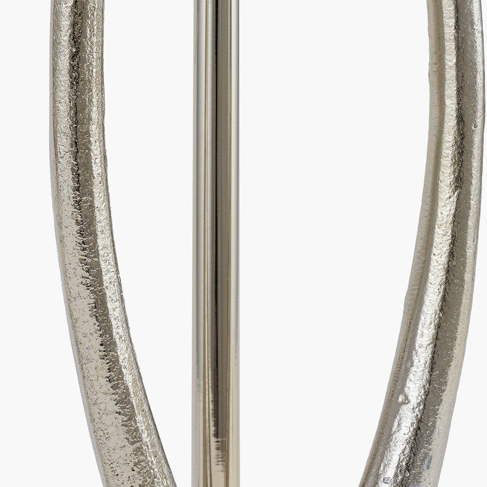 Gingko Shiny Champagne Metal Tall Gingko Leaf Table Lamp Base with Lino 35cm Grey Self Lined Linen Cylinder Lampshade.