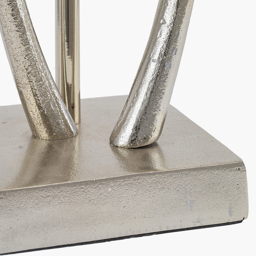 Gingko Shiny Champagne Metal Tall Gingko Leaf Table Lamp.