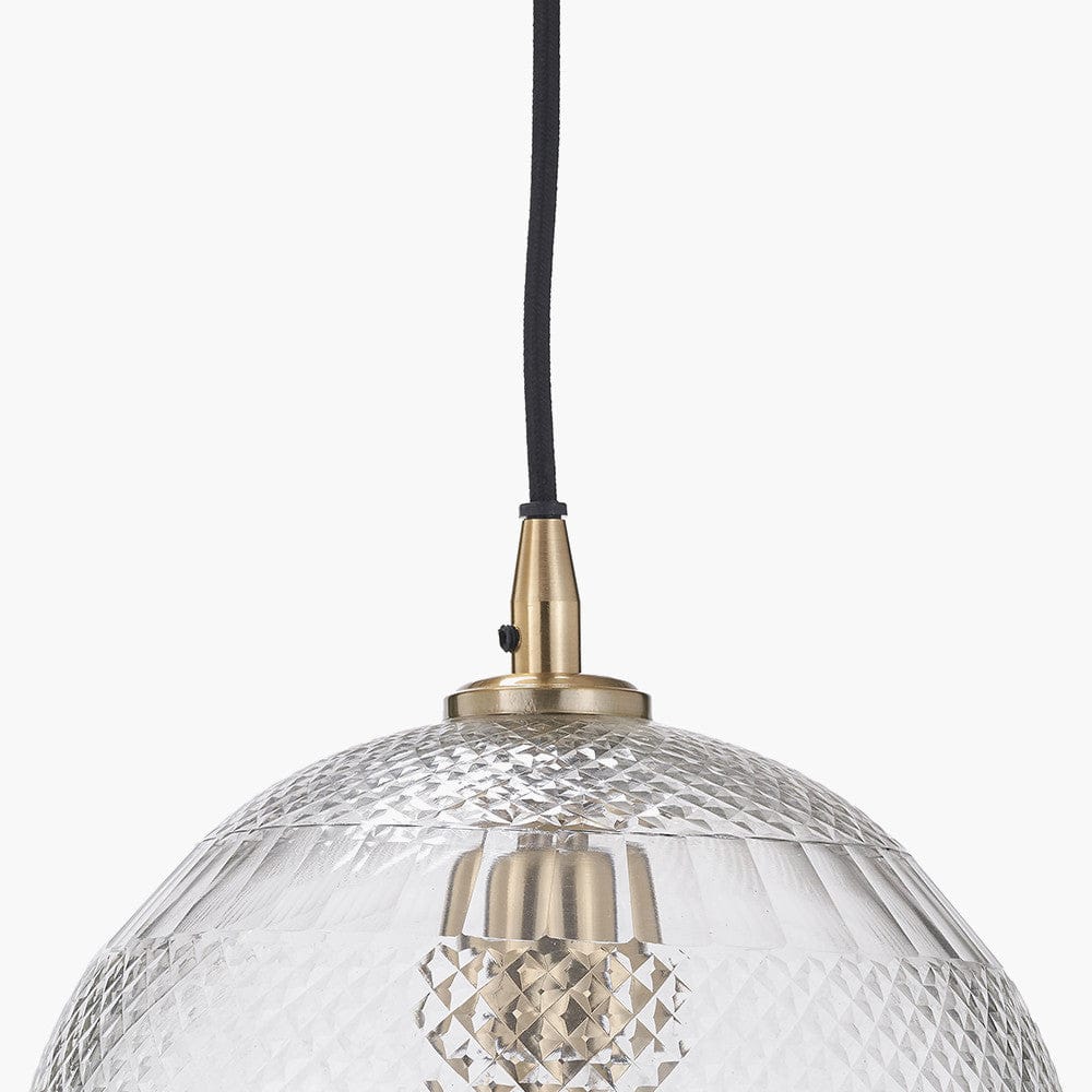 Pacific Lifestyle Lighting Giselle Diamond Design Clear Handcut Glass Dome Pendant House of Isabella UK