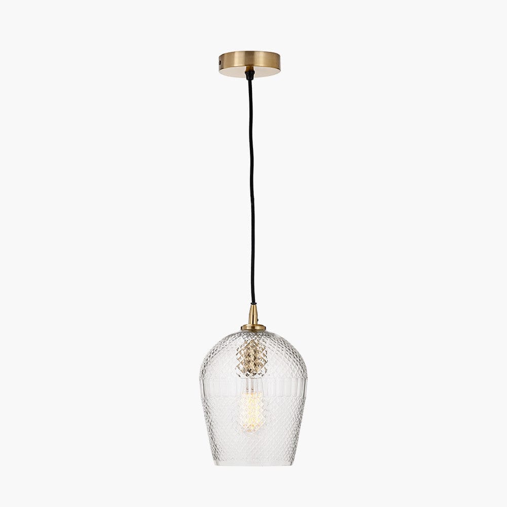 Pacific Lifestyle Lighting Giselle Diamond Design Clear Handcut Glass Pendant House of Isabella UK