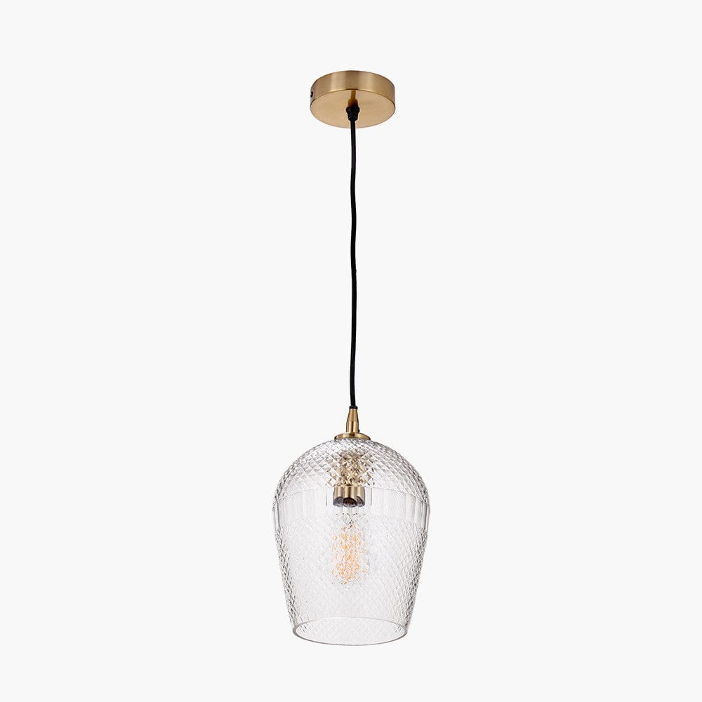 Pacific Lifestyle Lighting Giselle Diamond Design Clear Handcut Glass Pendant House of Isabella UK
