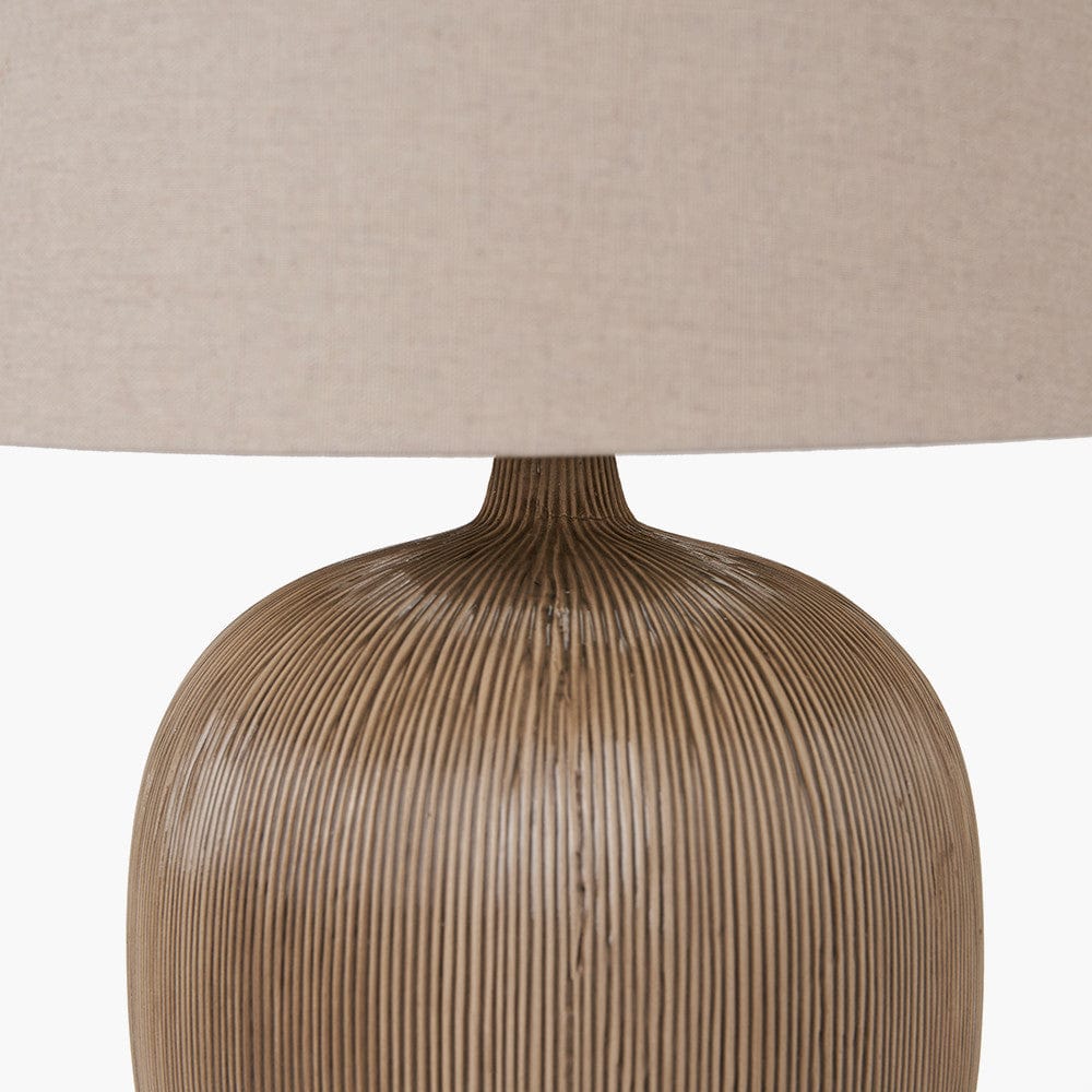 Greta Brown and Black Textured Ceramic Table Lamp.