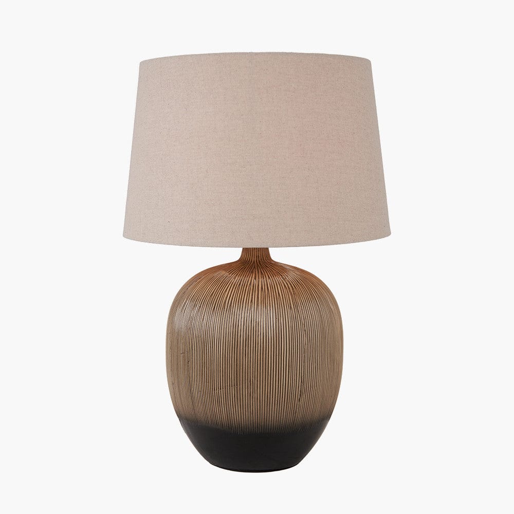 Greta Brown and Black Textured Ceramic Table Lamp.