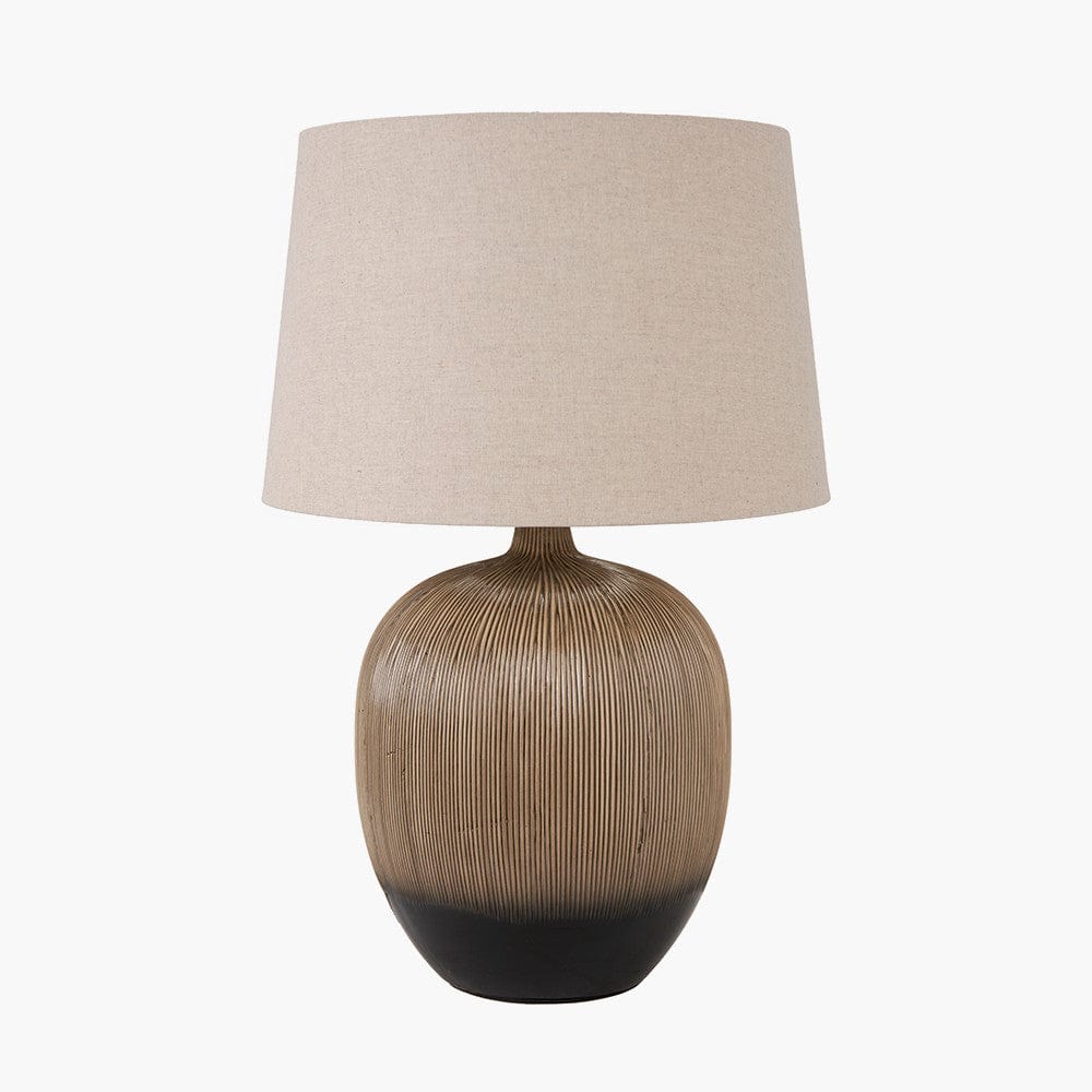 Greta Brown and Black Textured Ceramic Table Lamp.