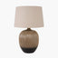 Greta Brown and Black Textured Ceramic Table Lamp.