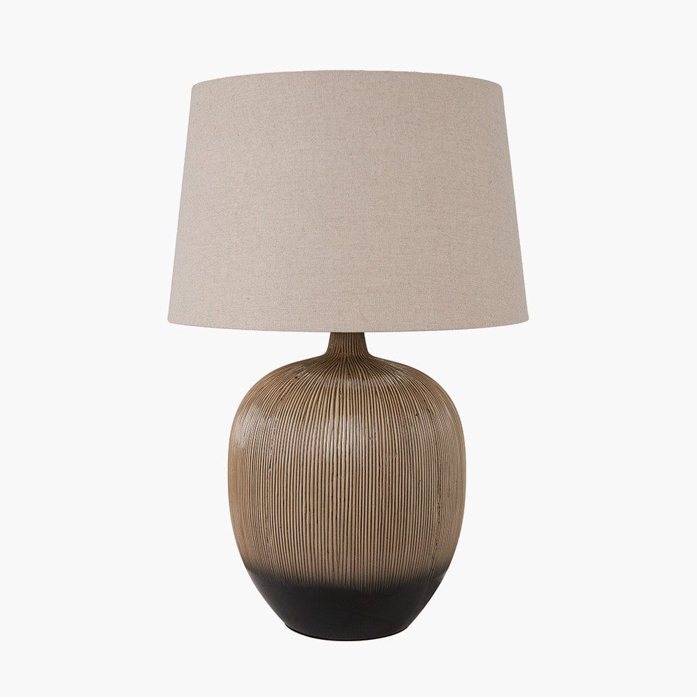 Greta Brown and Black Textured Ceramic Table Lamp.