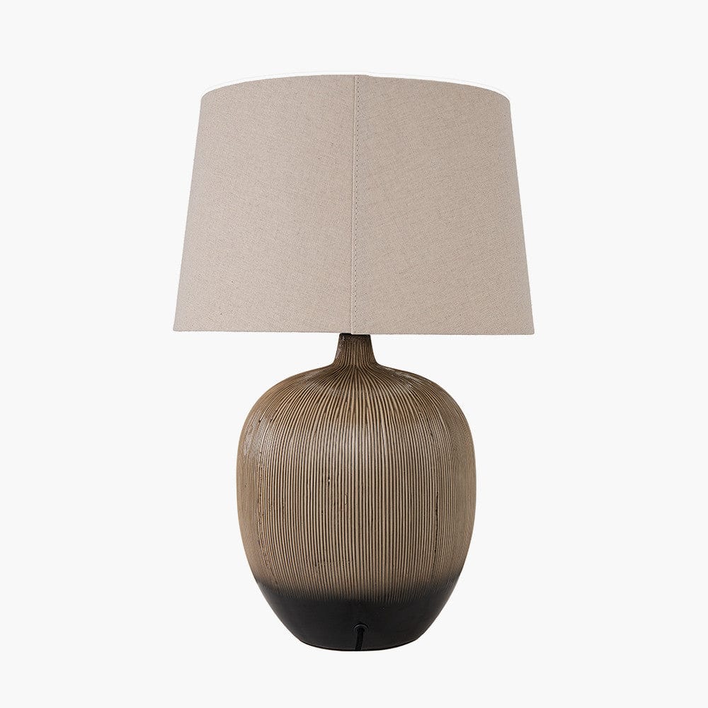 Greta Brown and Black Textured Ceramic Table Lamp.