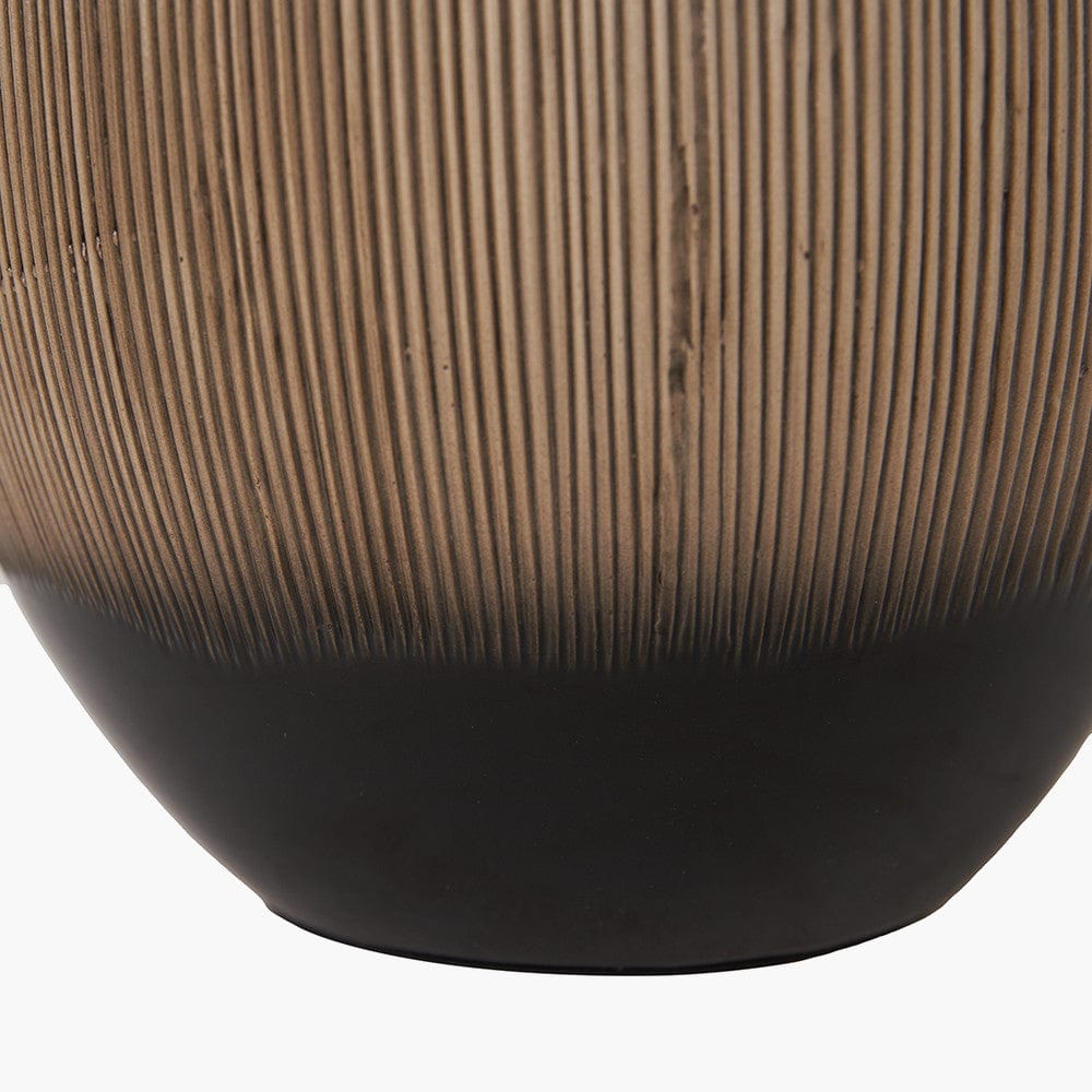 Greta Brown and Black Textured Ceramic Table Lamp.