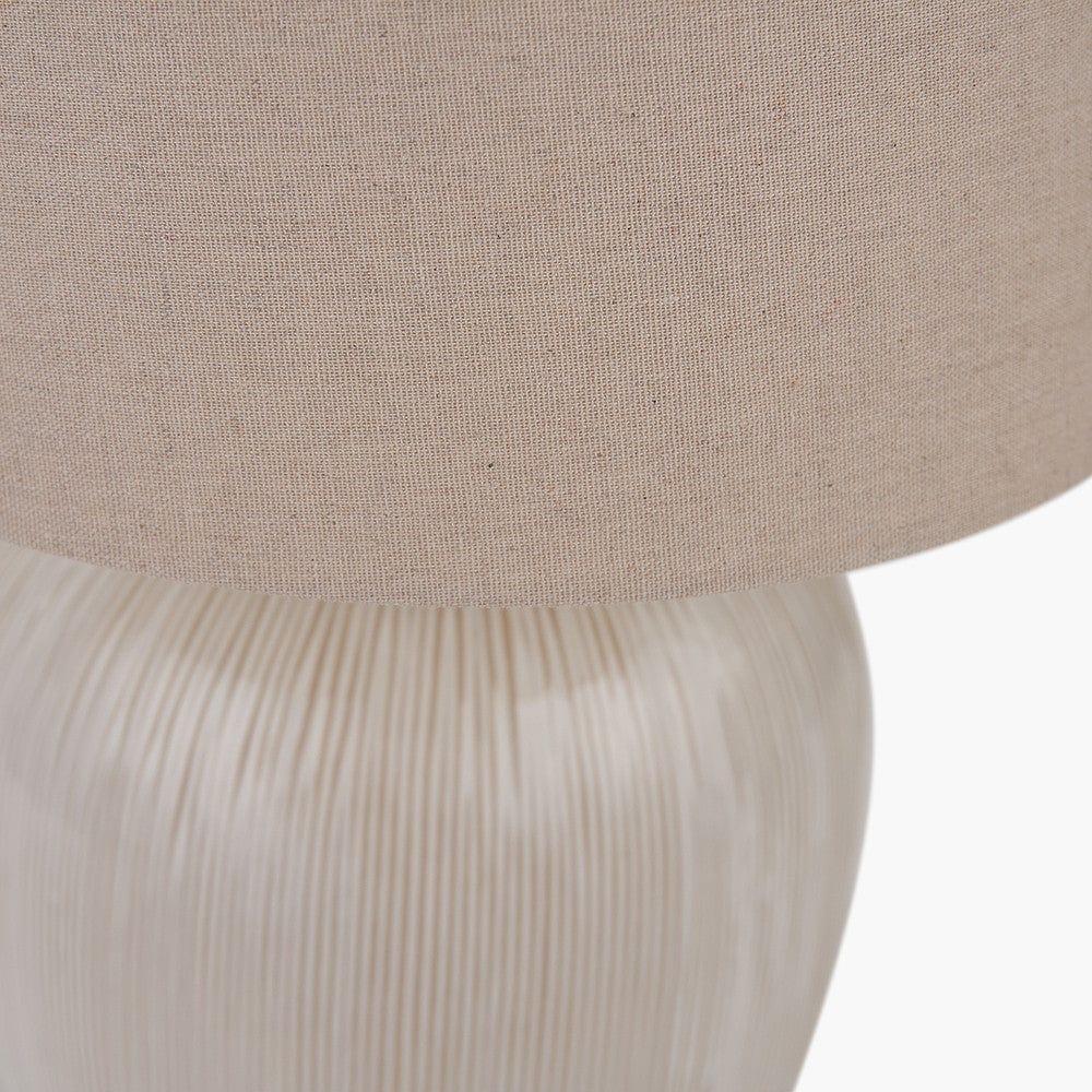 Greta Natural and Cream Textured Ceramic Table Lamp.