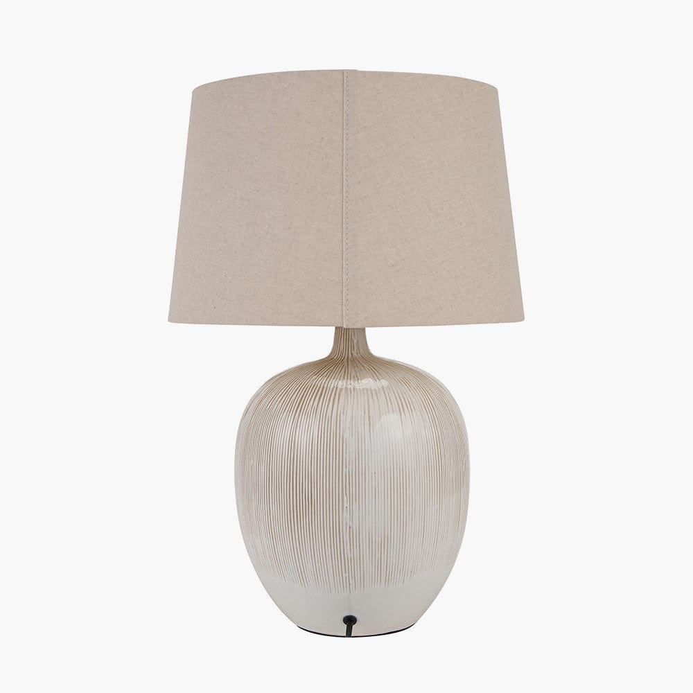Greta Natural and Cream Textured Ceramic Table Lamp.