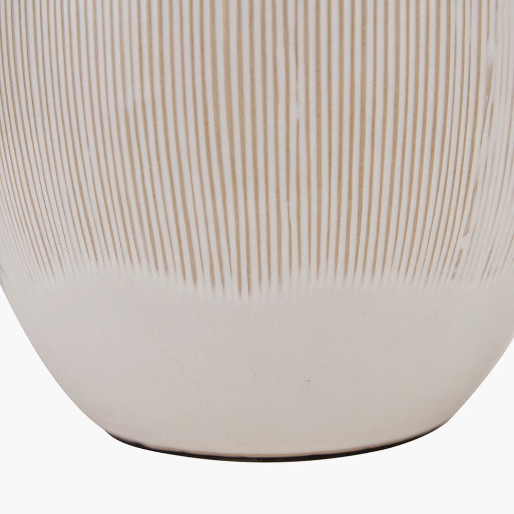 Greta Natural and Cream Textured Ceramic Table Lamp.
