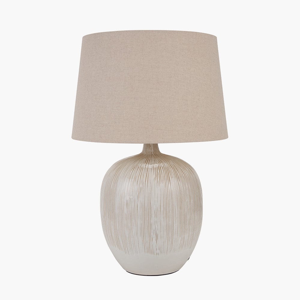 Greta Natural and Cream Textured Ceramic Table Lamp.