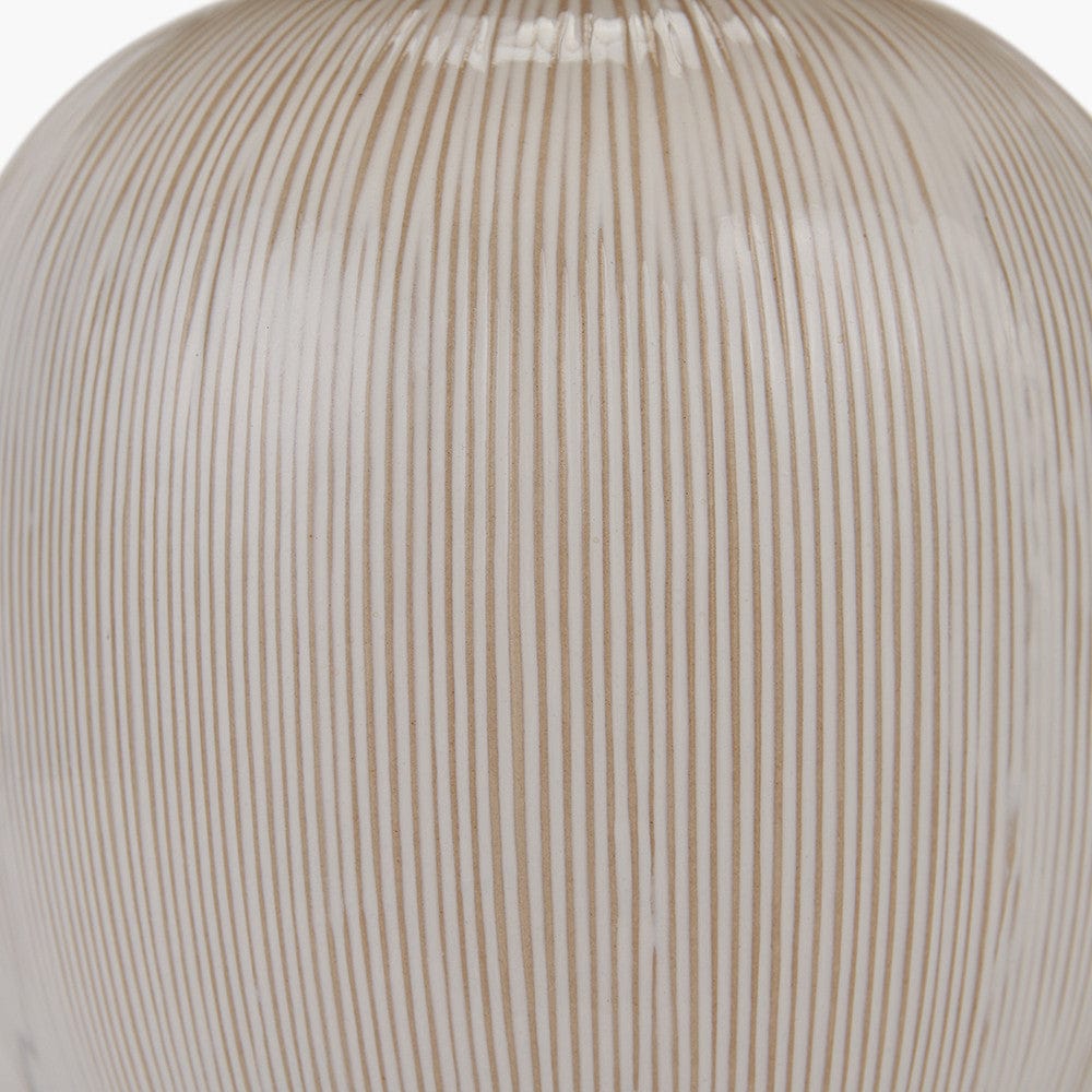 Greta Natural and Cream Textured Ceramic Table Lamp.