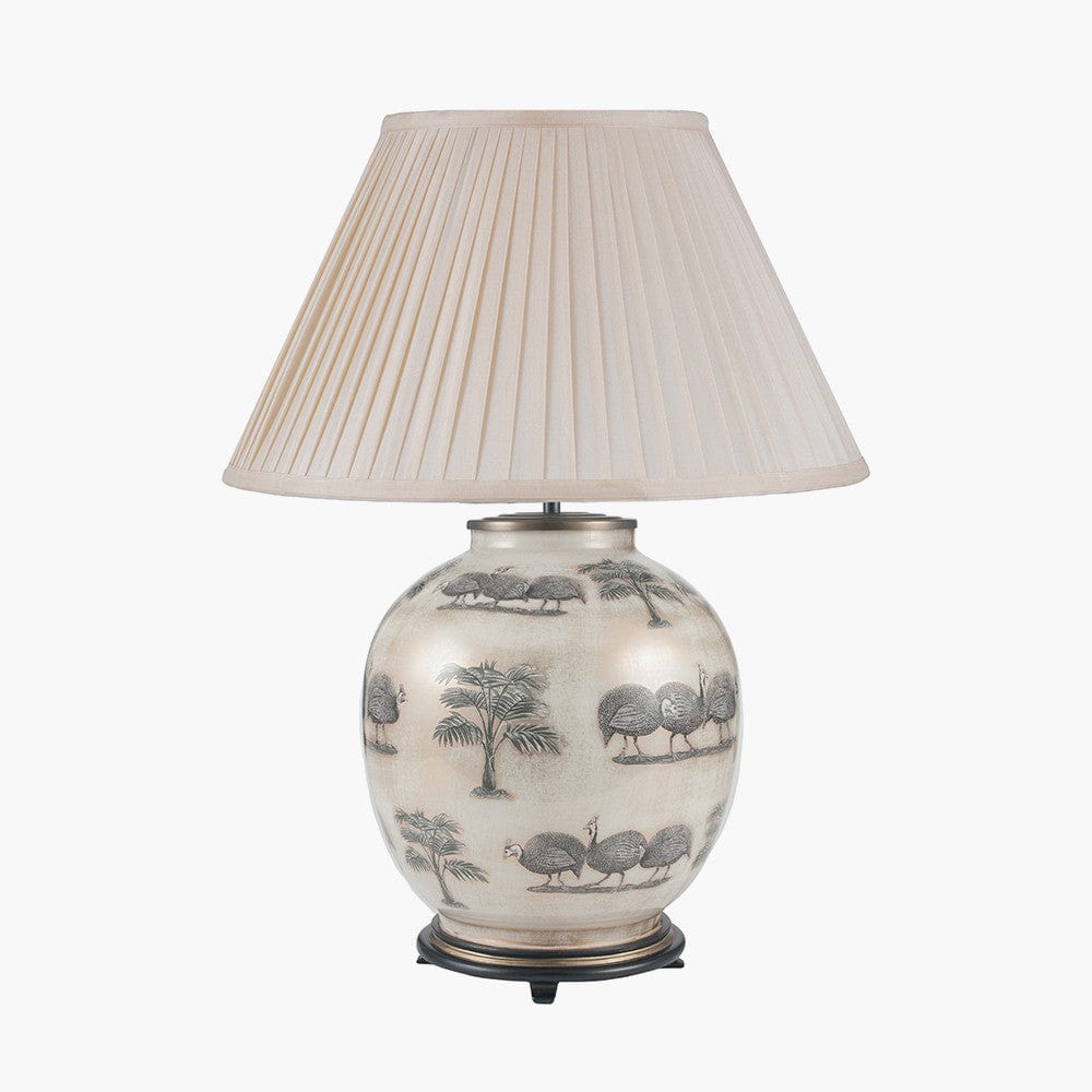 Pacific Lifestyle Lighting Guinea Fowl Large Glass Table Lamp House of Isabella UK