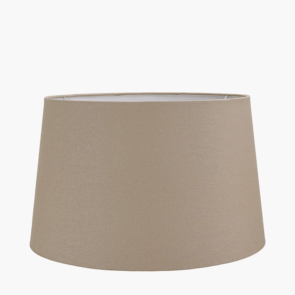 Pacific Lifestyle Lighting Guinea Fowl Medium Glass Table Lamp Base with Winston 35cm Taupe Handloom Tapered Lampshade House of Isabella UK