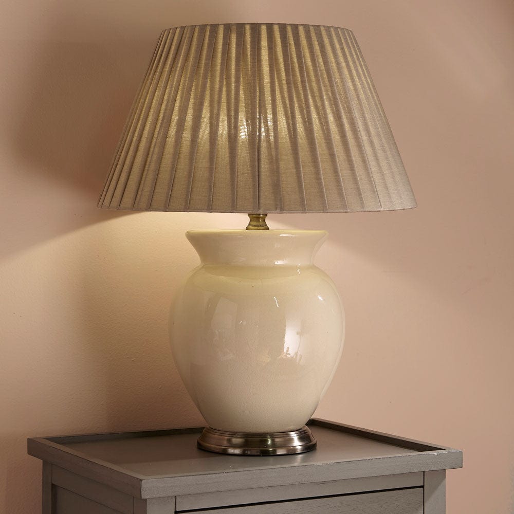Hadley Cream Ceramic Table Lamp.