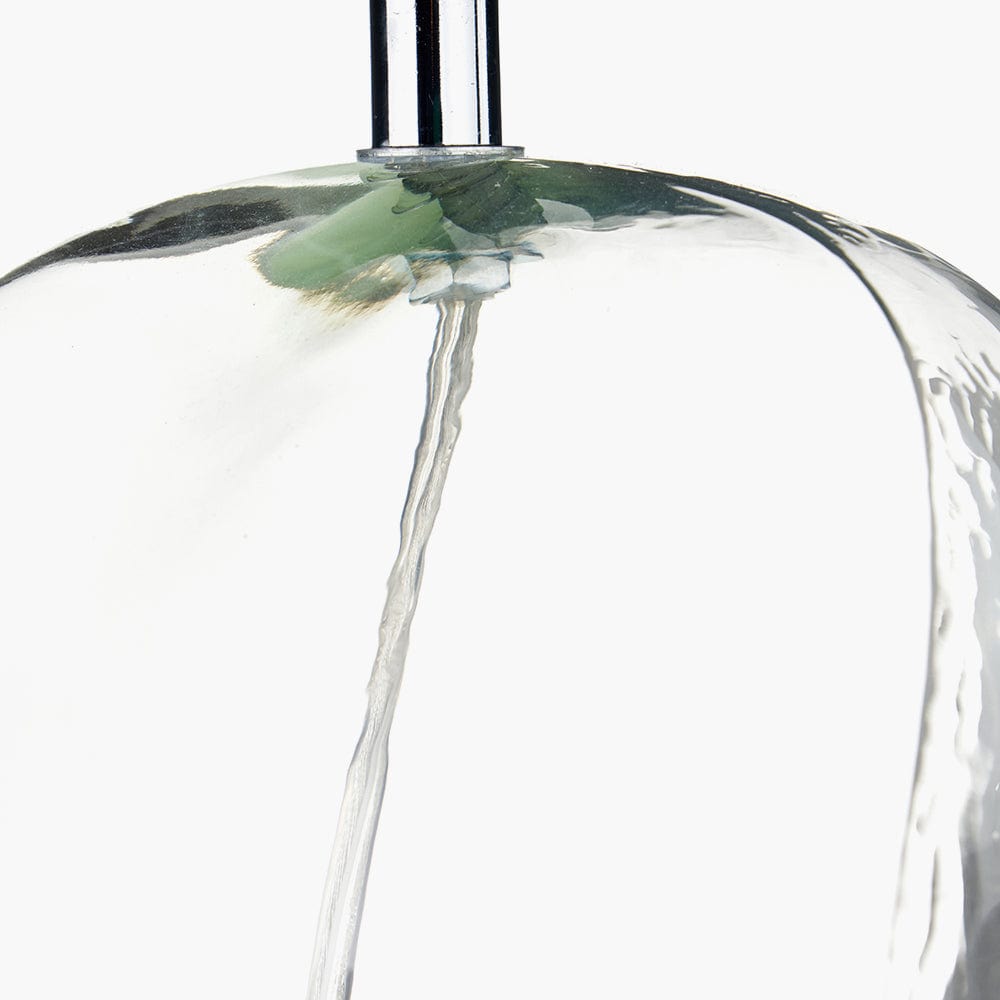 Hallie Clear Glass and Grey Shade Table Lamp.