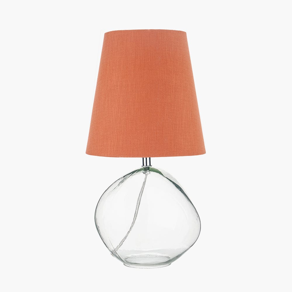 Hallie Clear Glass and Terracotta Shade Table Lamp.