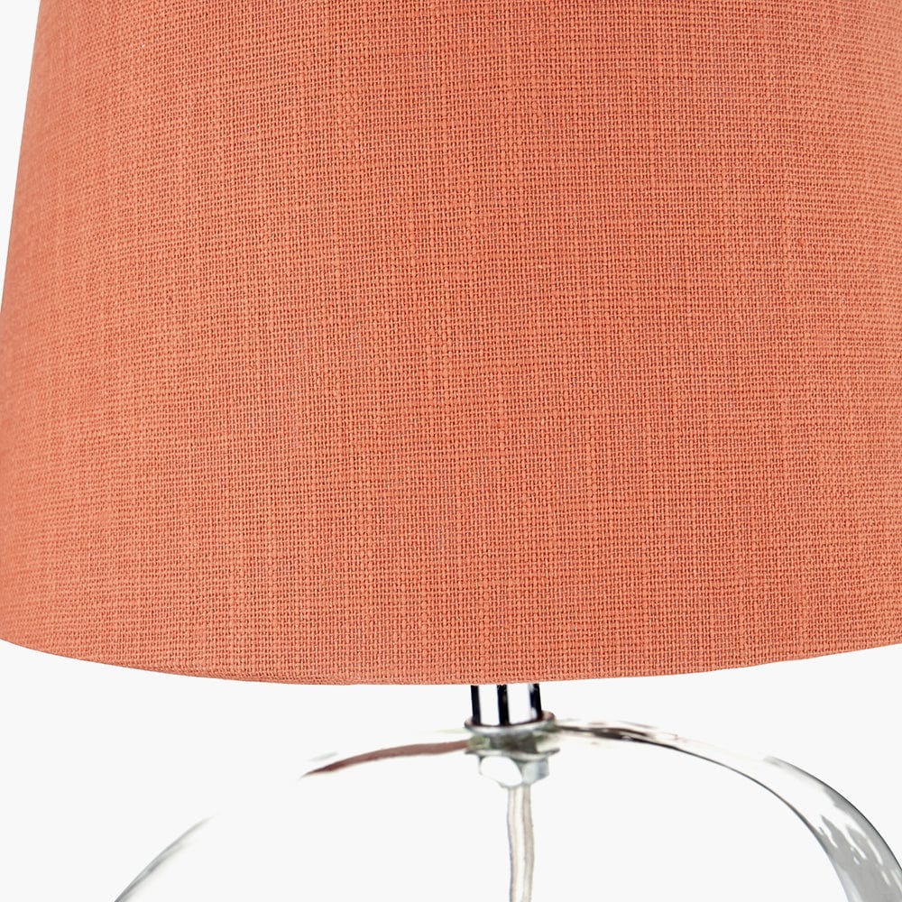 Hallie Clear Glass and Terracotta Shade Table Lamp.