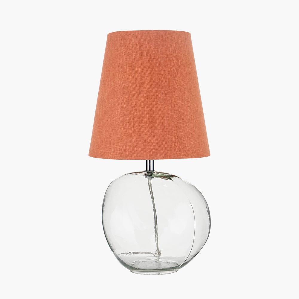 Hallie Clear Glass and Terracotta Shade Table Lamp.