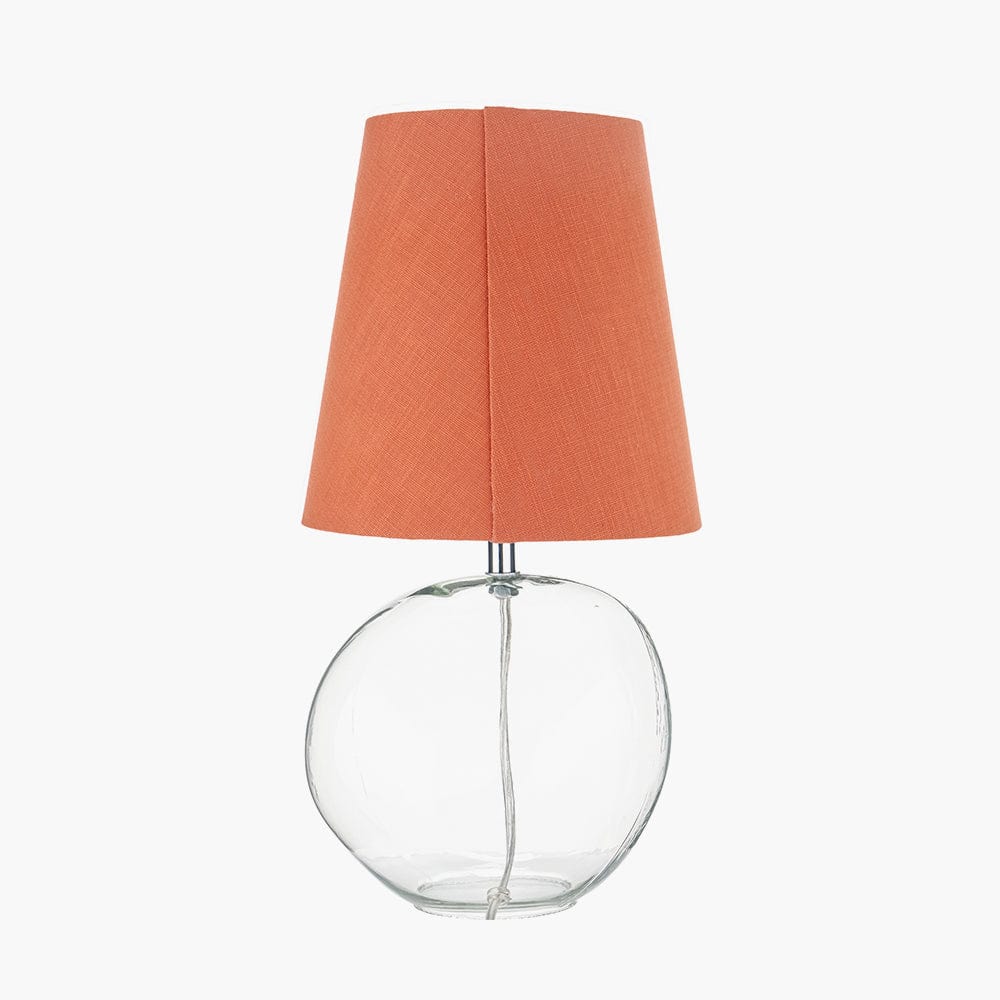 Hallie Clear Glass and Terracotta Shade Table Lamp.