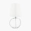 Hallie Clear Glass and White Shade Table Lamp.