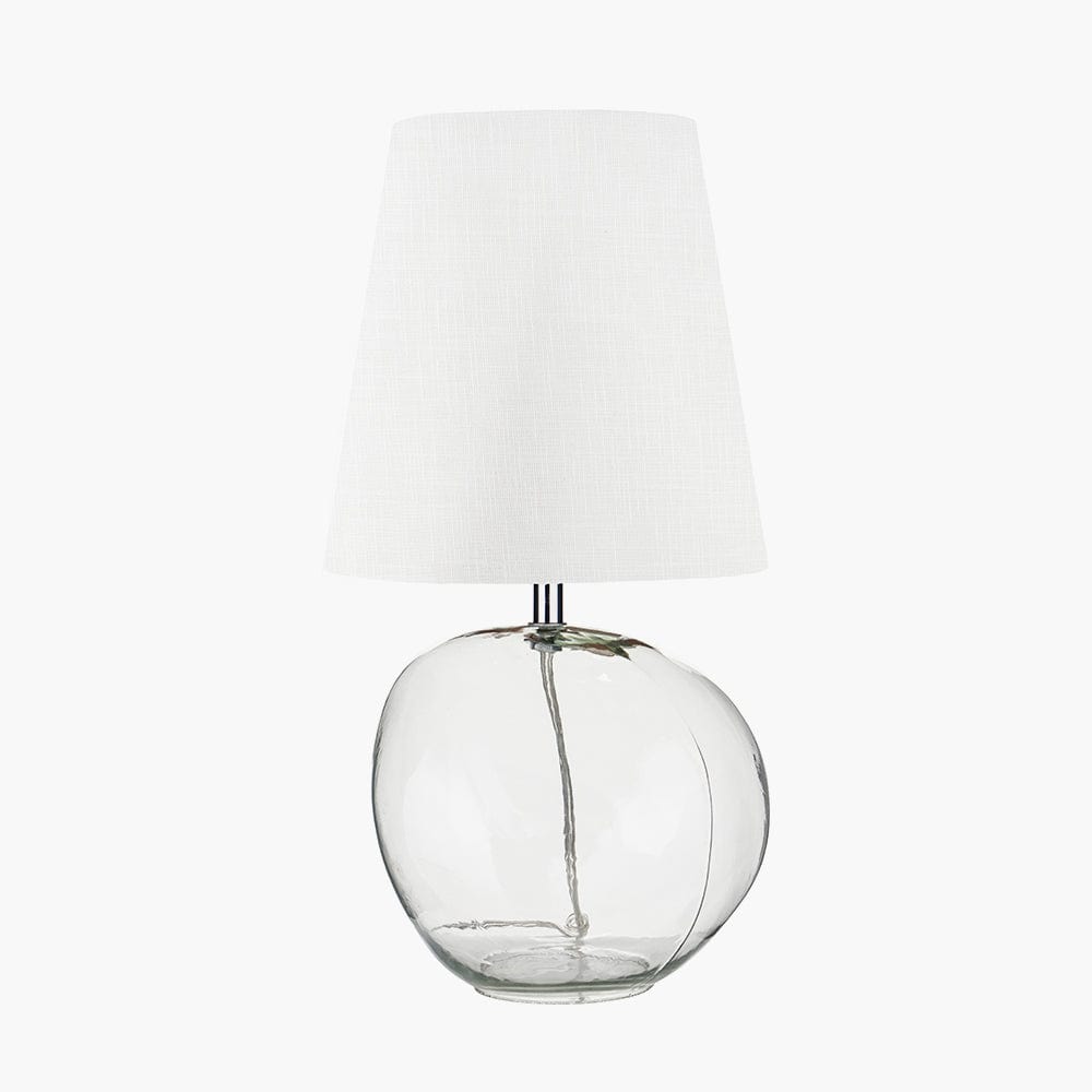 Hallie Clear Glass and White Shade Table Lamp.